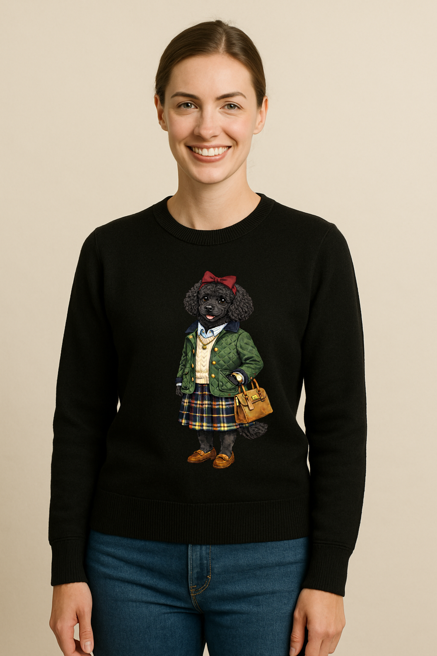 Preppy Black Labrador Retriever Women’s Hoodie