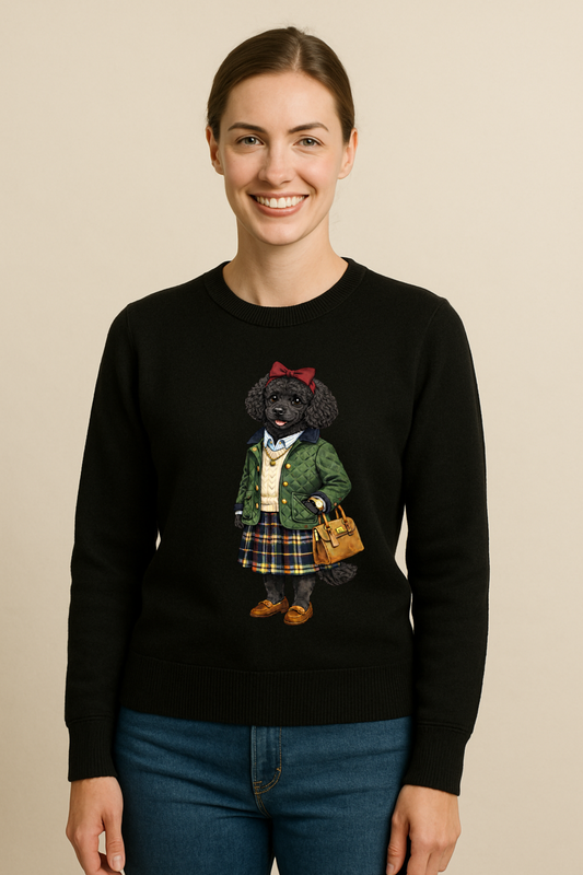 Preppy Black Labrador Retriever Women’s Hoodie