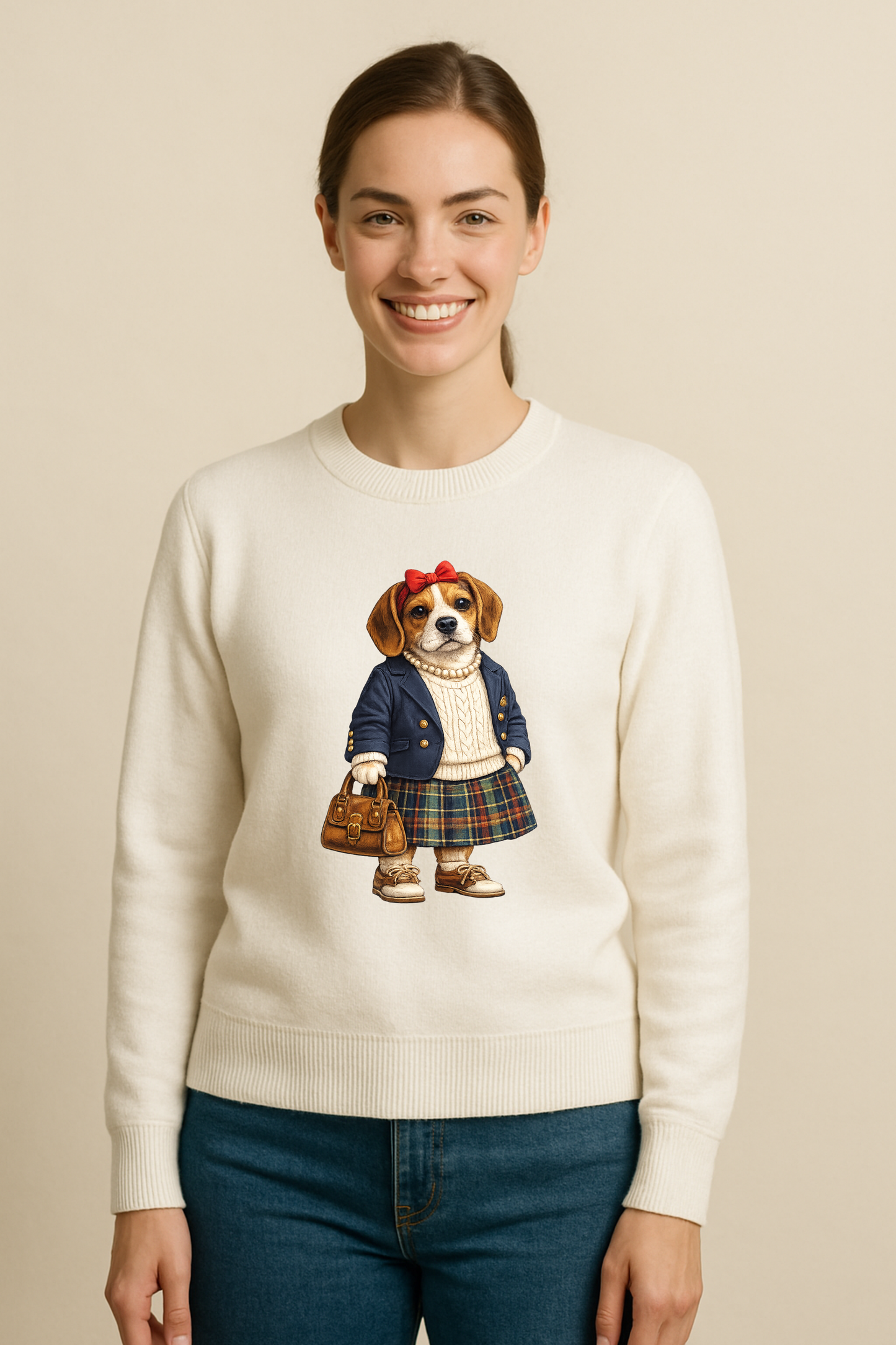 Preppy Beagle Women’s Crewneck Sweater