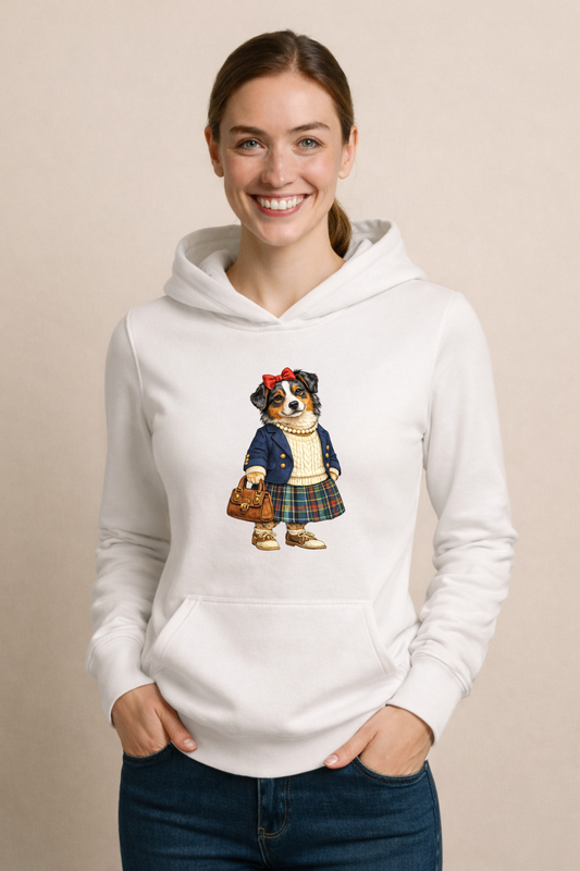 Preppy Australian Shepherd Women’s Hoodie