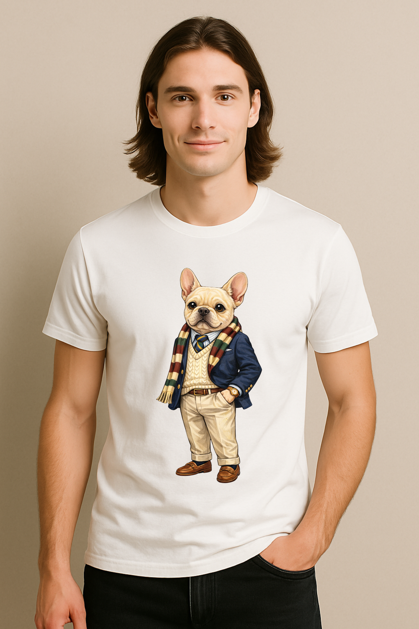 Preppy French Bulldog Men’s Tee Shirt
