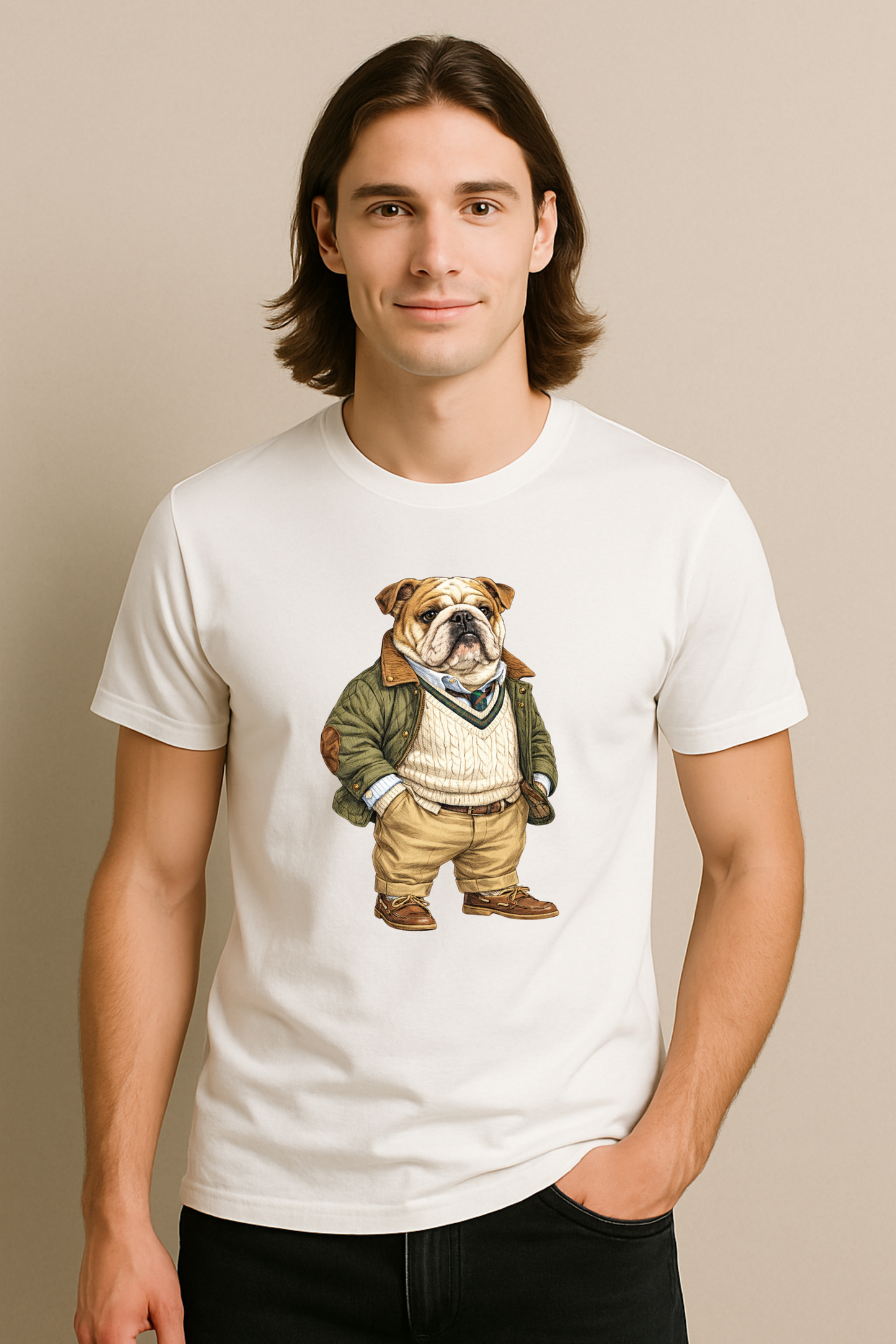 Preppy English Bulldog Men’s Tee Shirt