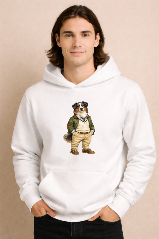 Preppy Australian Shepherd Men’s Hoodie