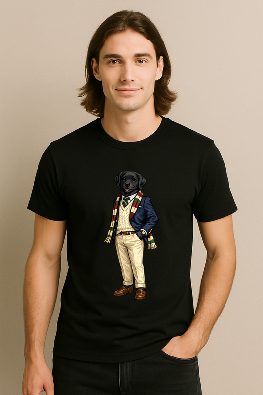 Preppy Black Labrador Retriever Men’s Tee Shirt