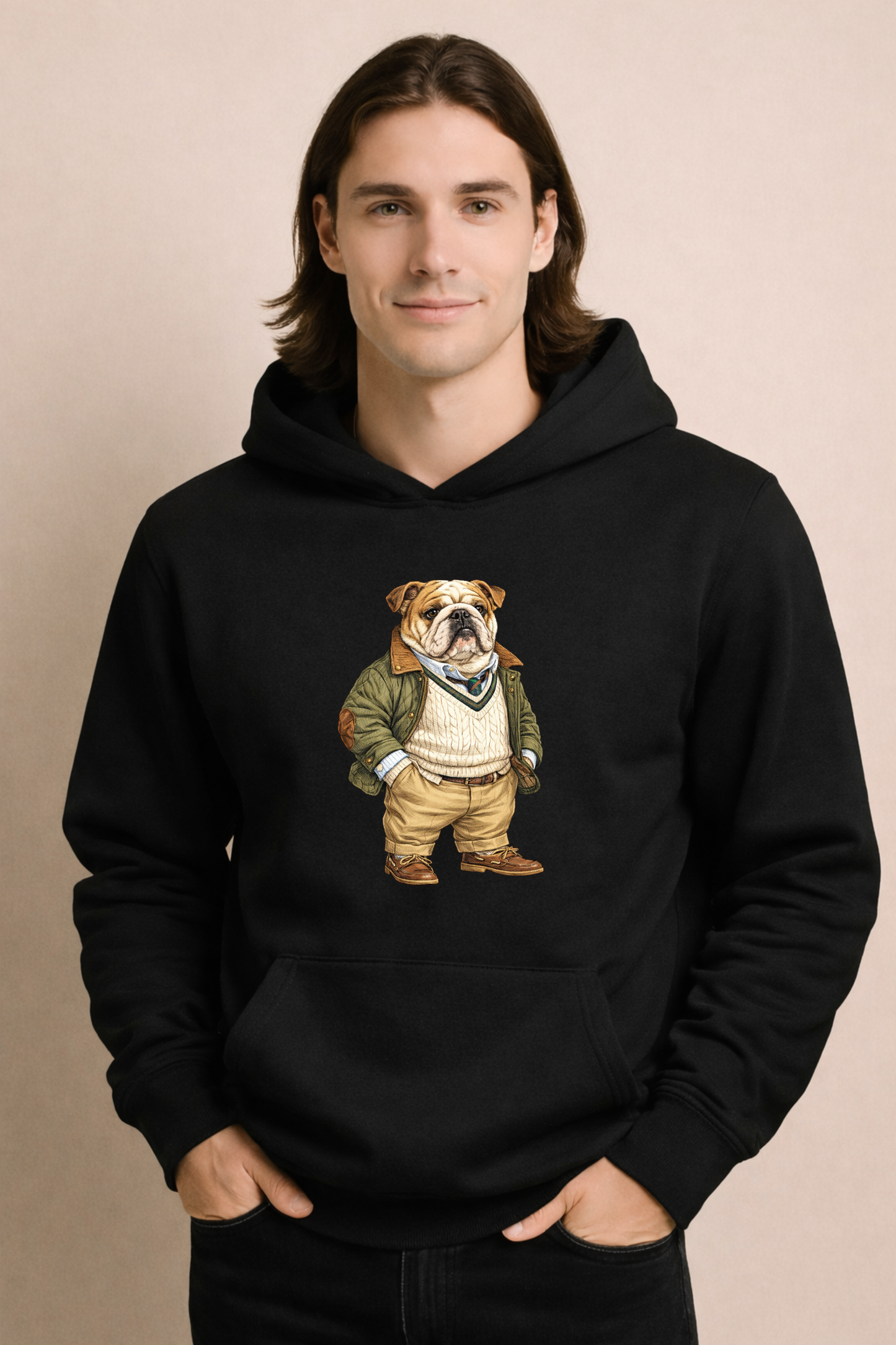 Preppy English Bulldog Men’s Hoodie