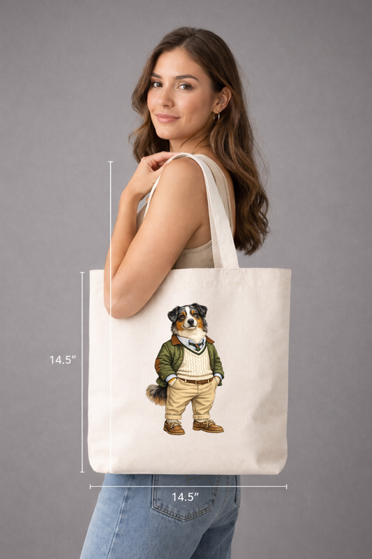 Preppy Australian Shepherd Tote Bag