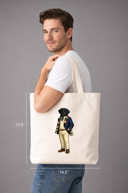 Preppy Black Labrador Retriever Tote Bag