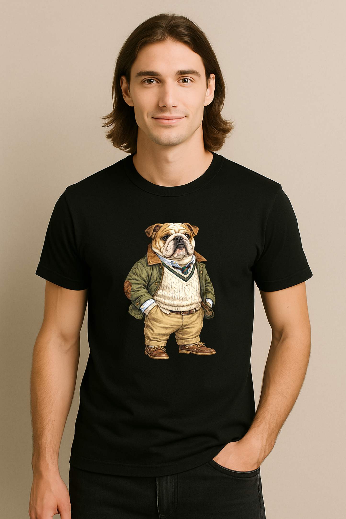 Preppy English Bulldog Men’s Tee Shirt
