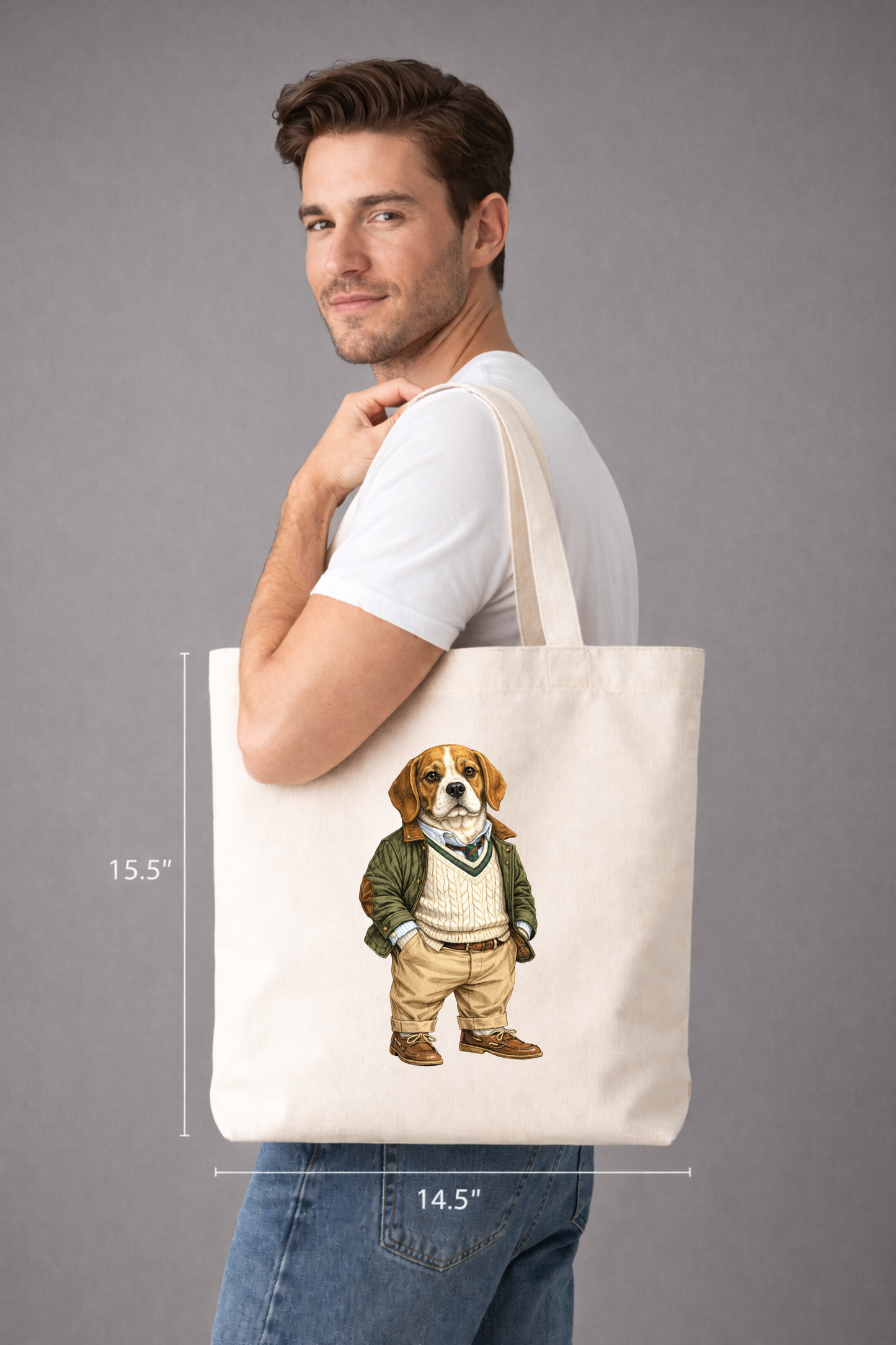 Preppy Beagle Tote Bag