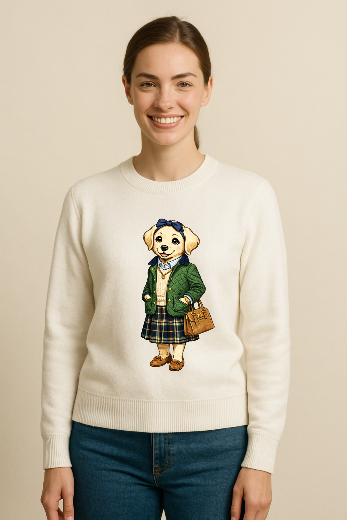 Preppy Labrador Retriever Women’s Crewneck Sweater