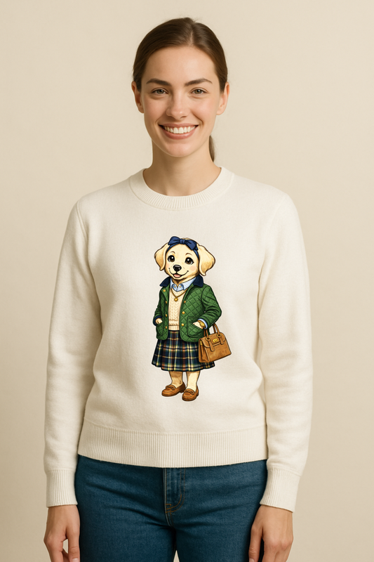 Preppy Labrador Retriever Women’s Crewneck Sweater
