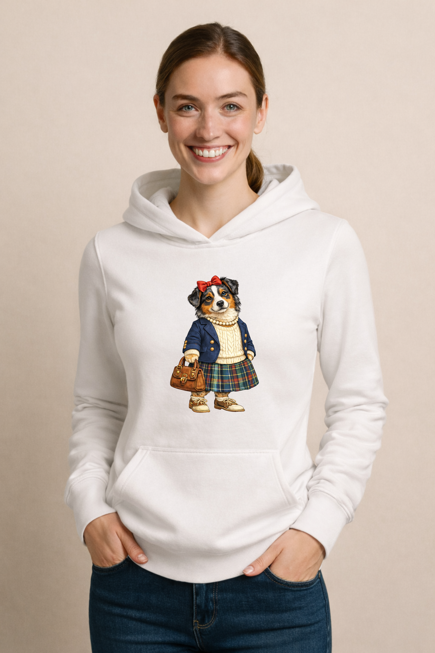 Preppy Australian Shepherd Women’s Hoodie