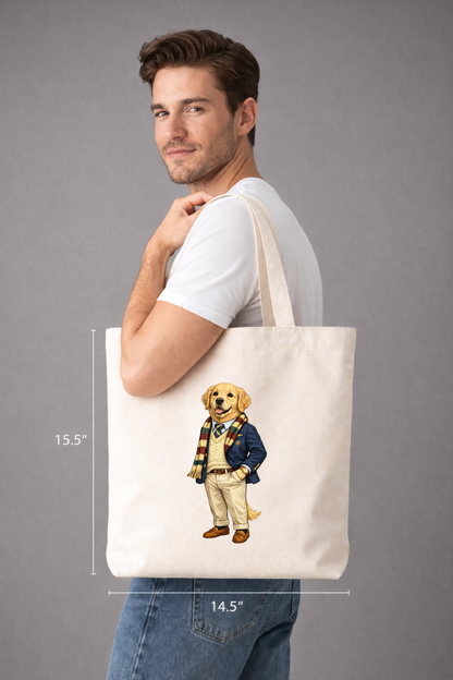 Preppy Golden Retriever Tote Bag