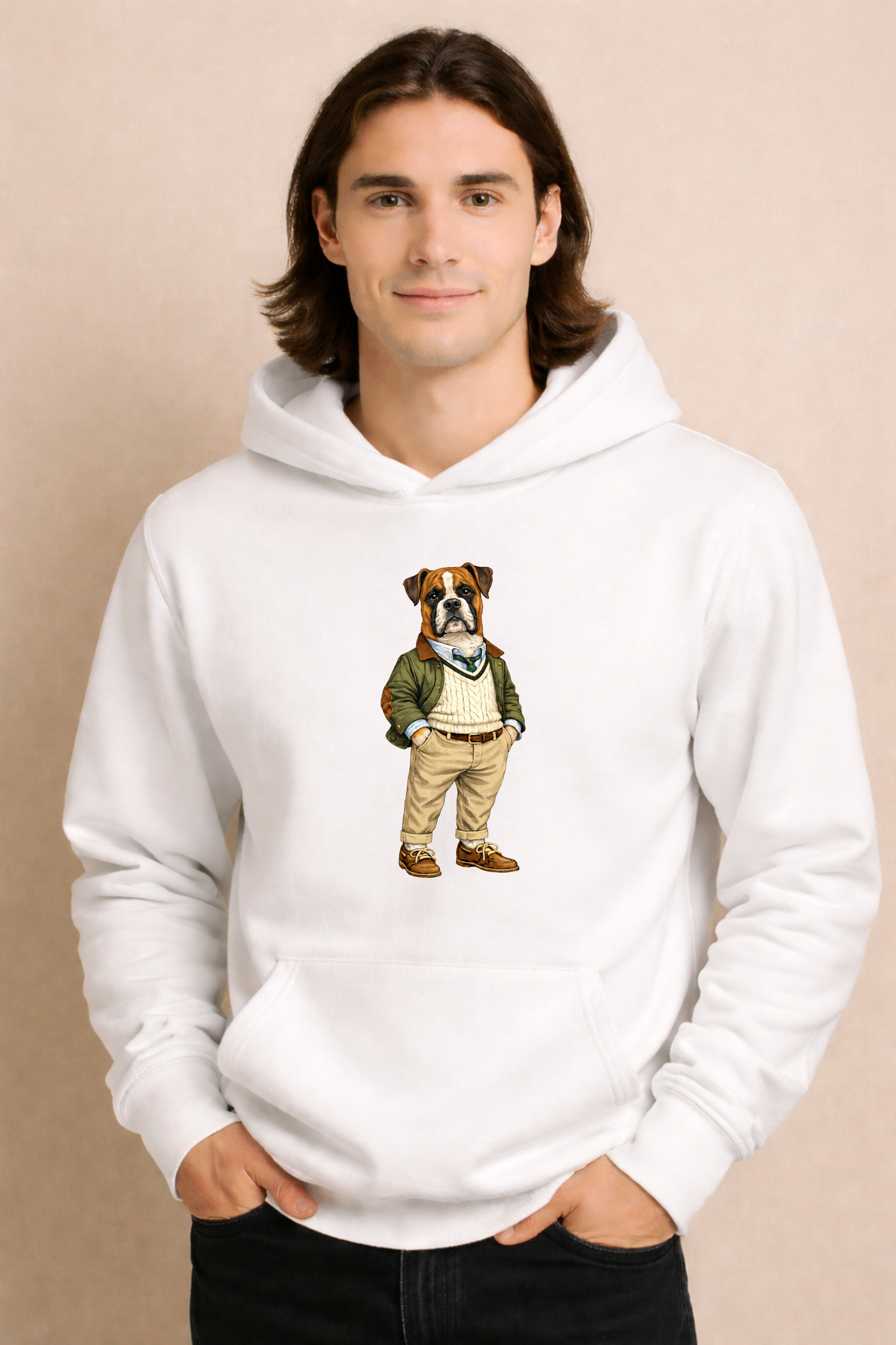 Preppy Boxer Men’s Hoodie