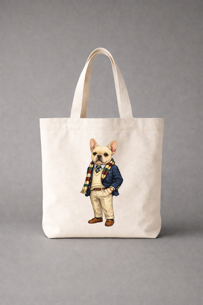Preppy French Bulldog Tote Bag