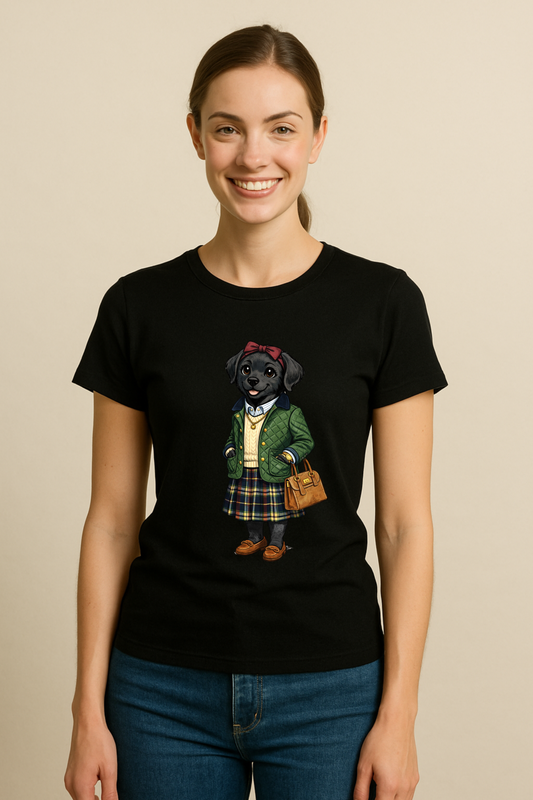 Preppy Black Labrador Retriever Women’s Tee Shirt