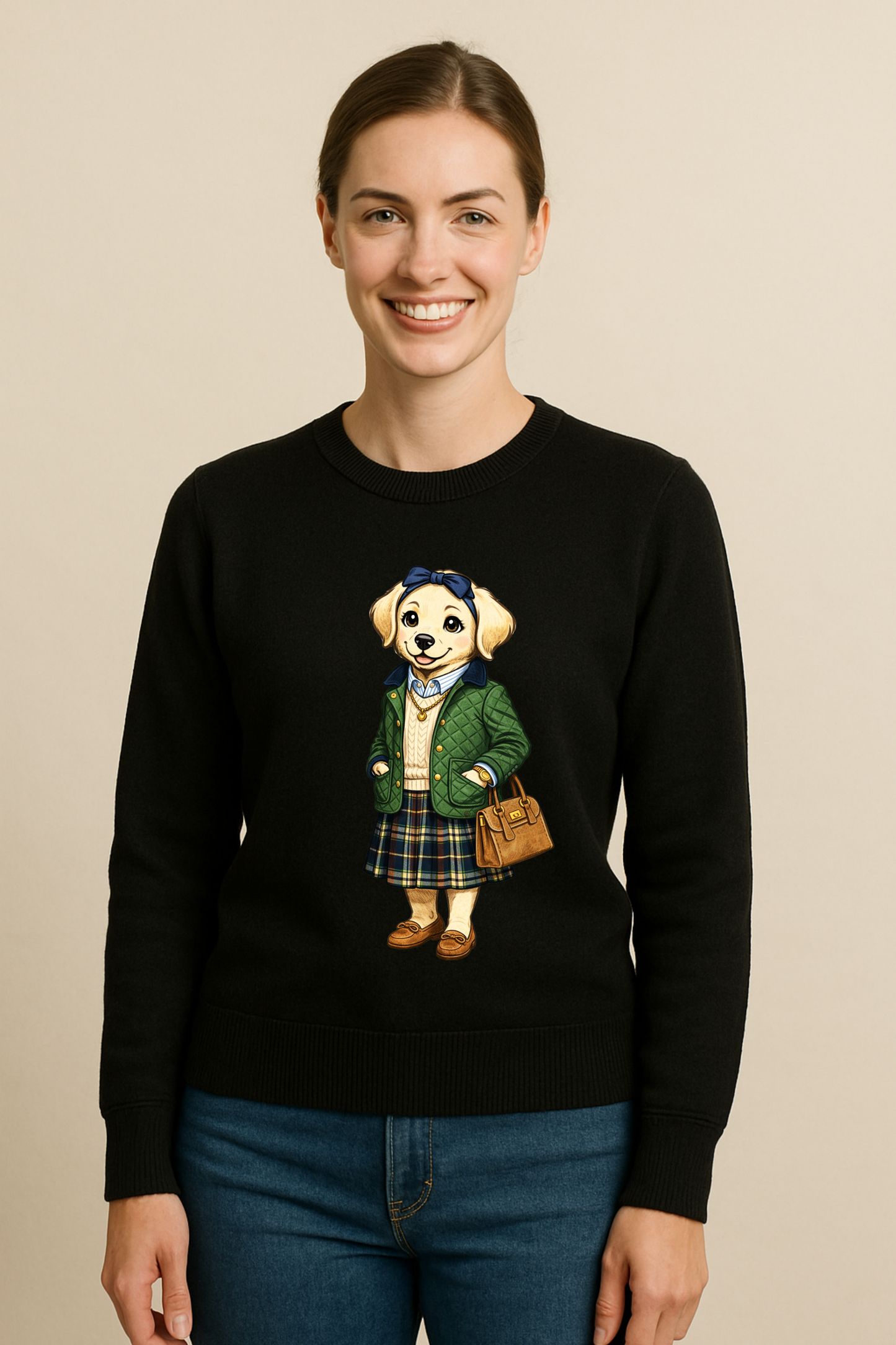 Preppy Labrador Retriever Women’s Crewneck Sweater