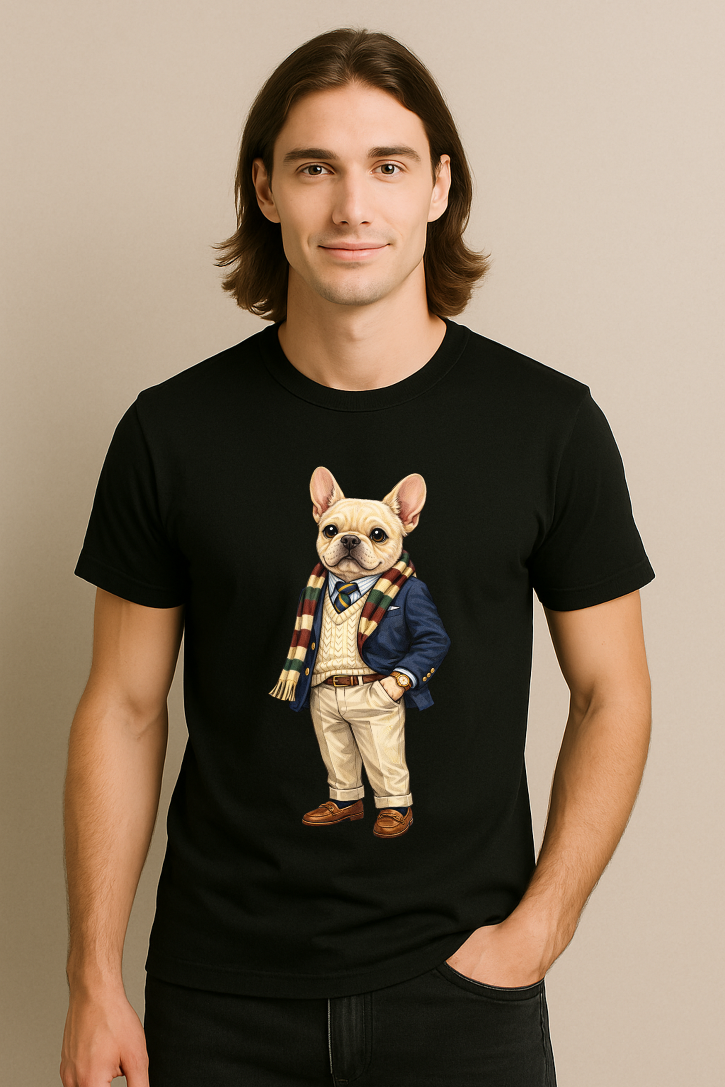 Preppy French Bulldog Men’s Tee Shirt
