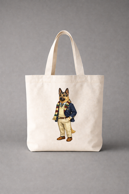 Preppy German Shepherd Tote Bag