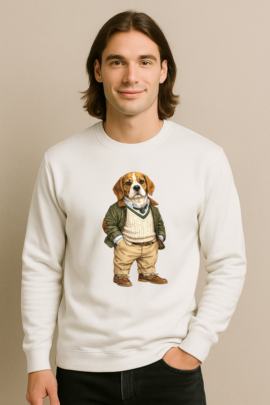 Preppy Beagle Men’s Crewneck Sweater