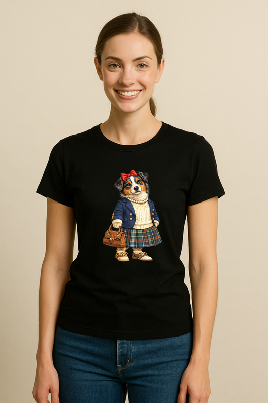 Preppy Australian Shepherd Women’s Tee Shirt