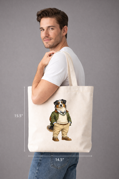 Preppy Australian Shepherd Tote Bag