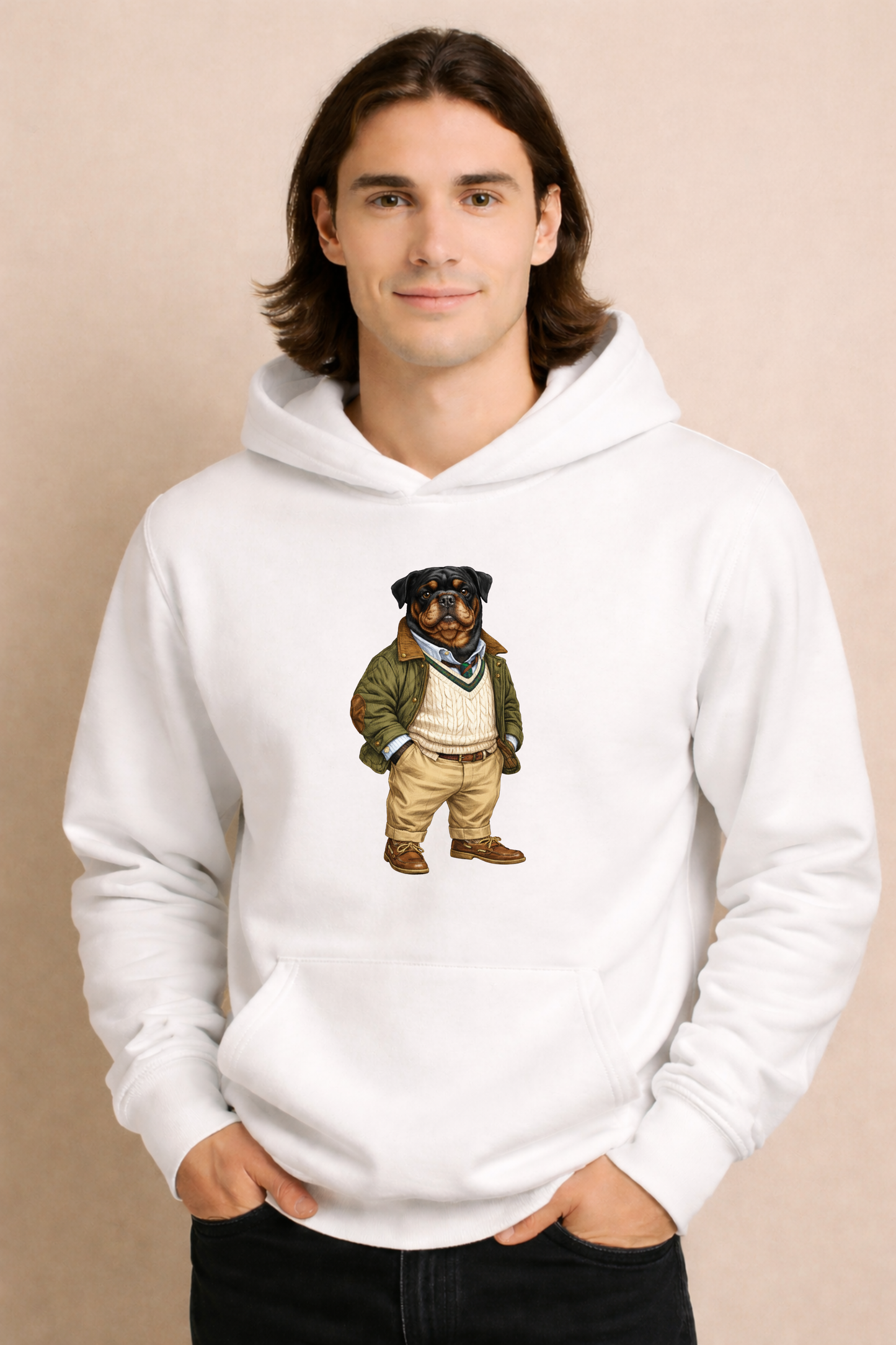 Preppy Rottweiler Men’s Hoodie