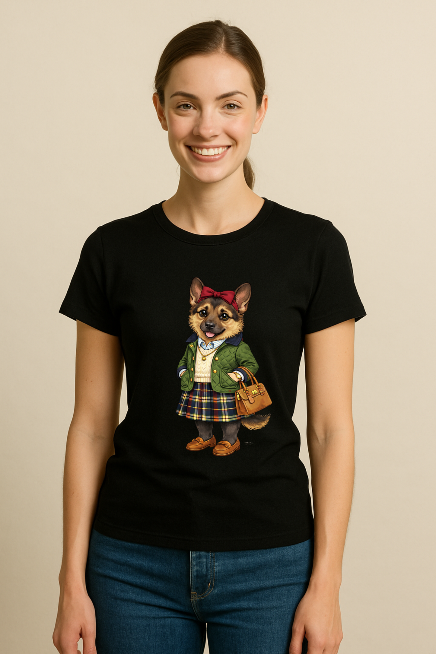 Preppy German Shepherd Women’s Tee Shirt