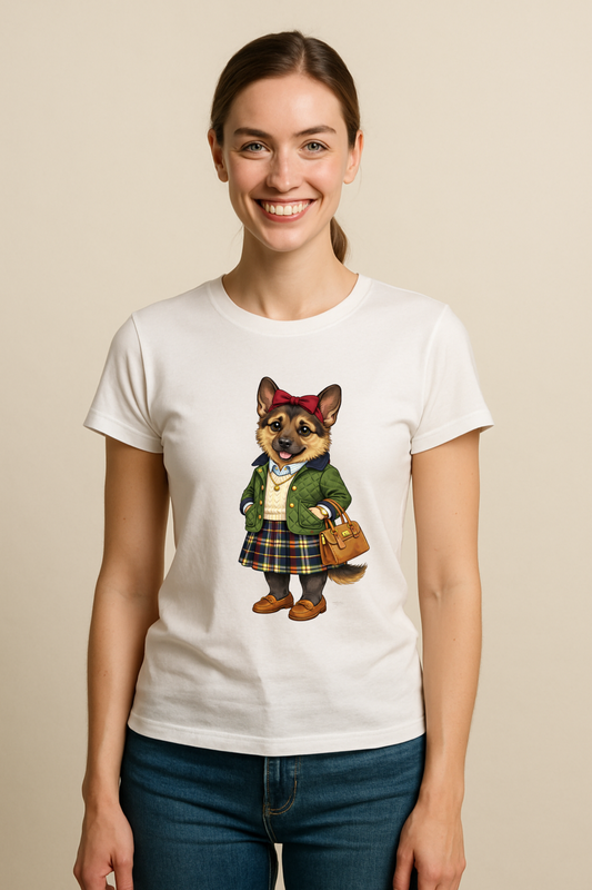 Preppy German Shepherd Women’s Tee Shirt