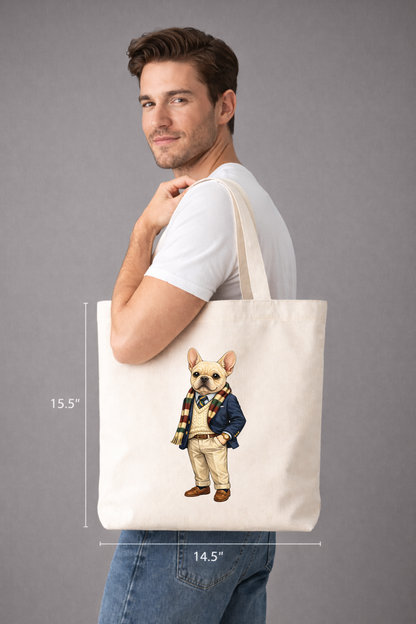 Preppy French Bulldog Tote Bag