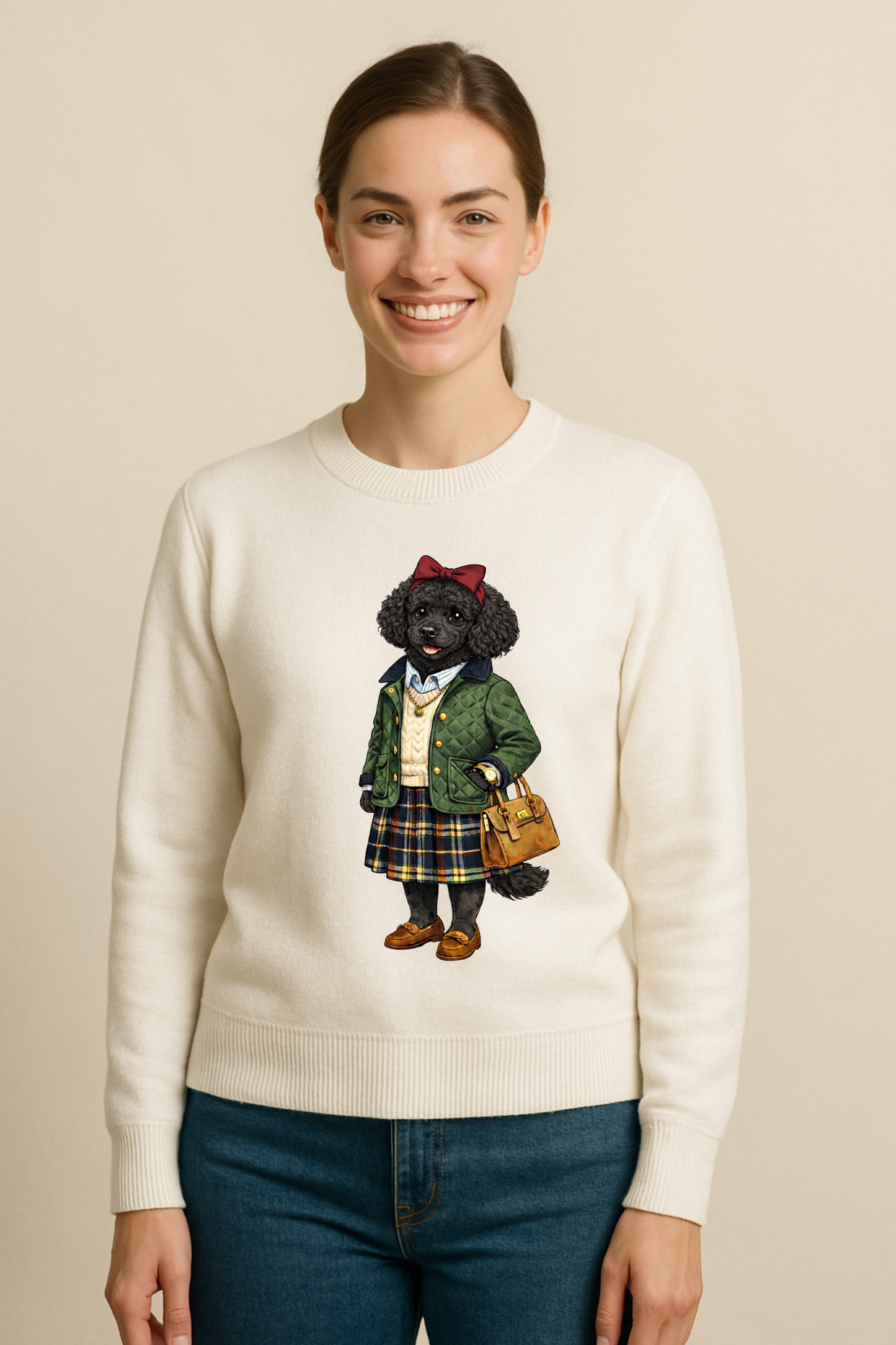 Preppy Black Labrador Retriever Women’s Hoodie