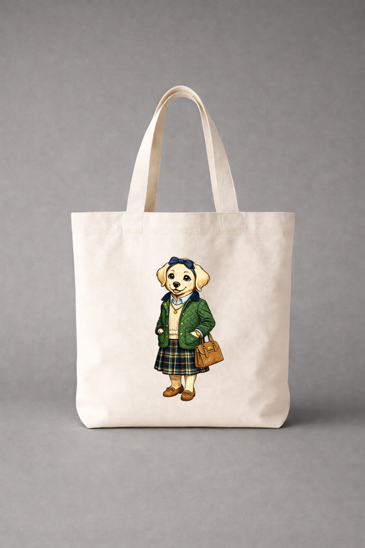 Preppy Labrador Retriever Girl Tote Bag