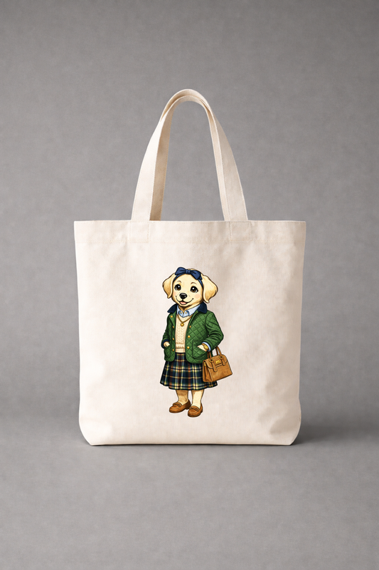 Preppy Labrador Retriever Girl Tote Bag
