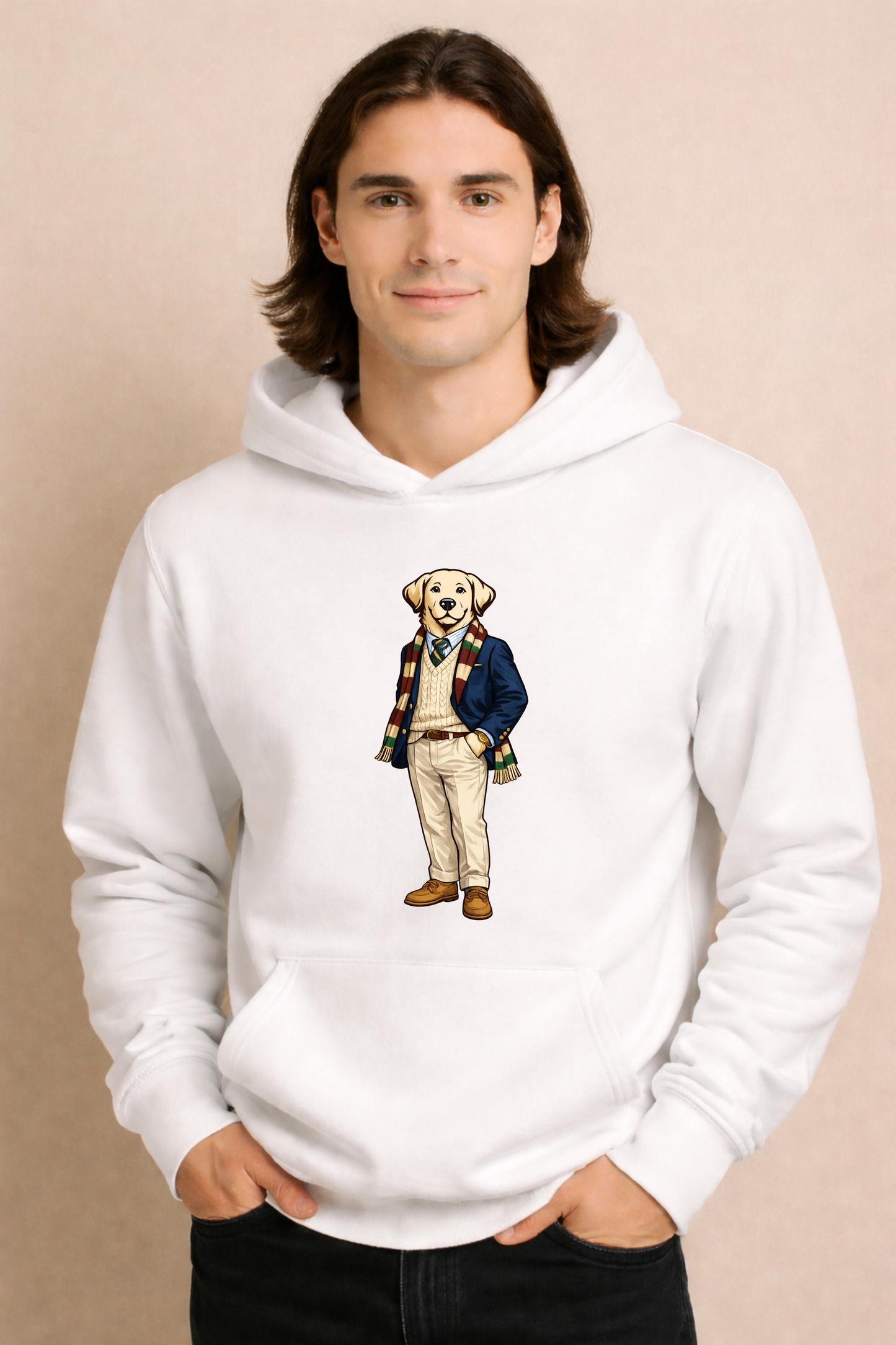 Preppy Labrador Retriever Men’s Hoodie
