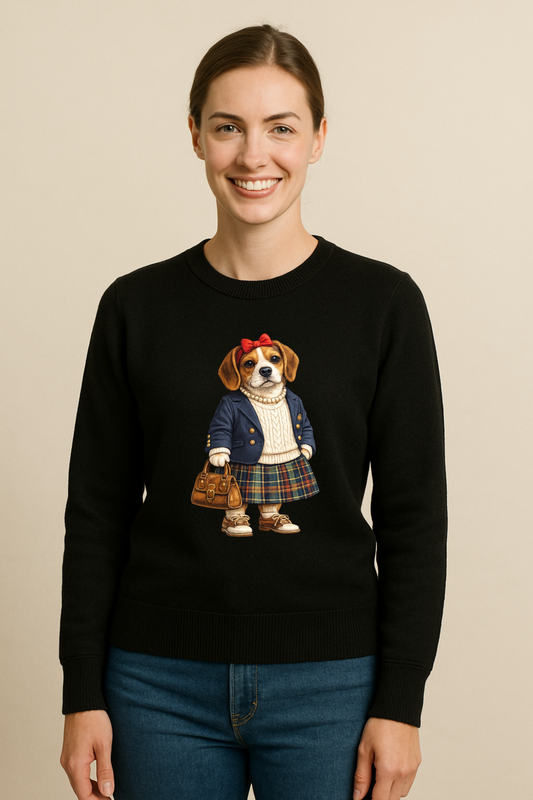 Preppy Beagle Women’s Crewneck Sweater