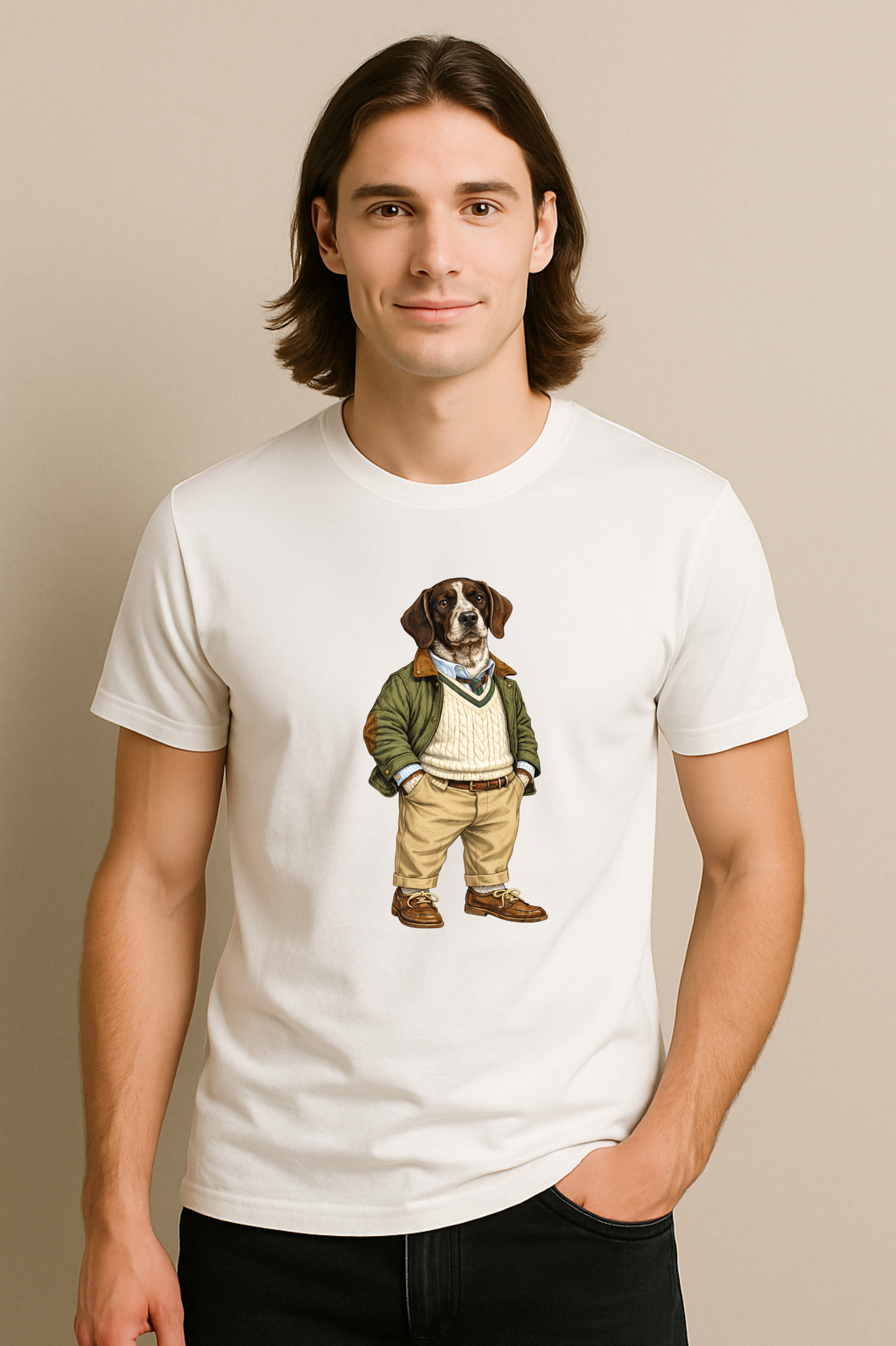 Preppy German Shorthaired Pointer Men’s Tee Shirt