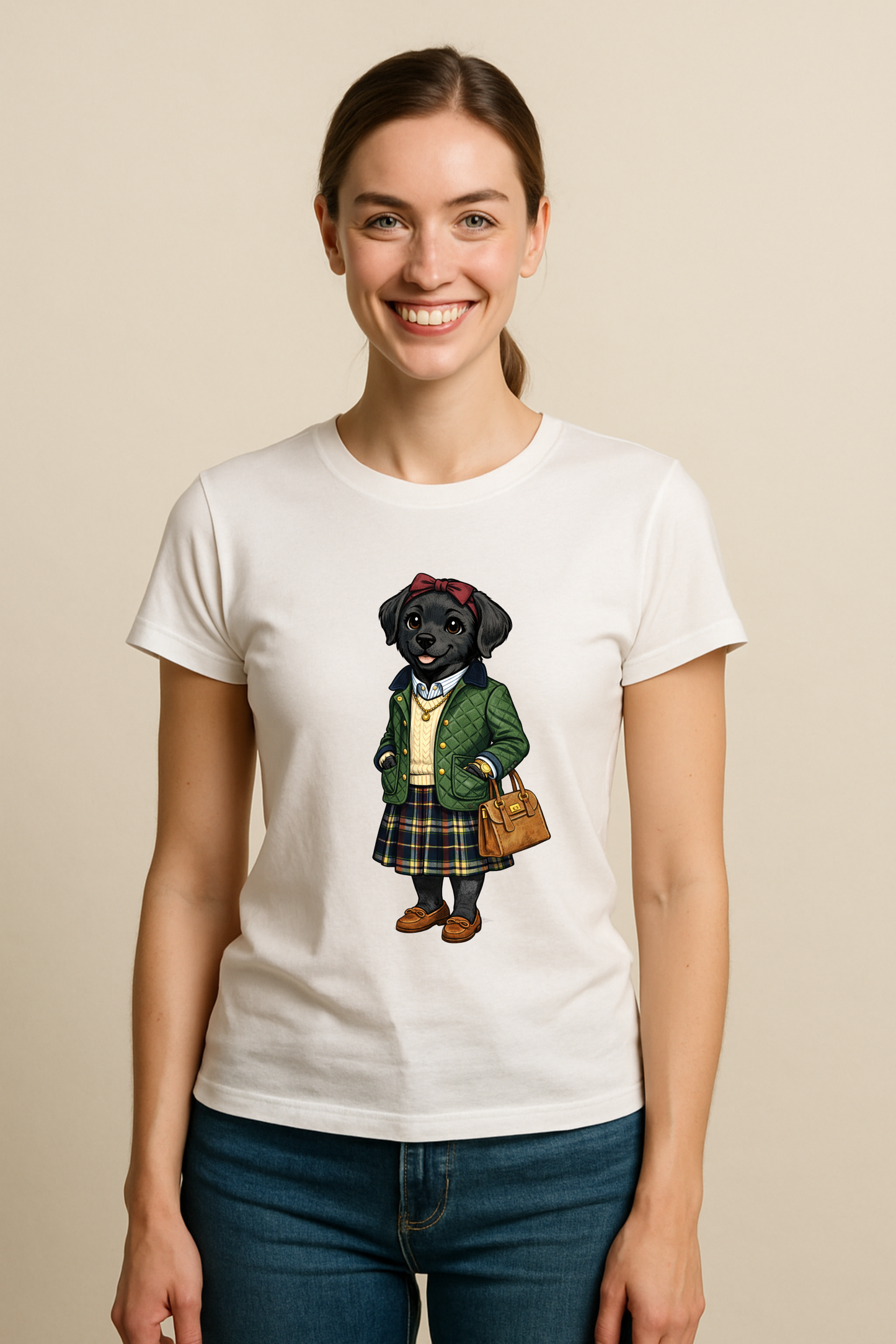Preppy Black Labrador Retriever Women’s Tee Shirt