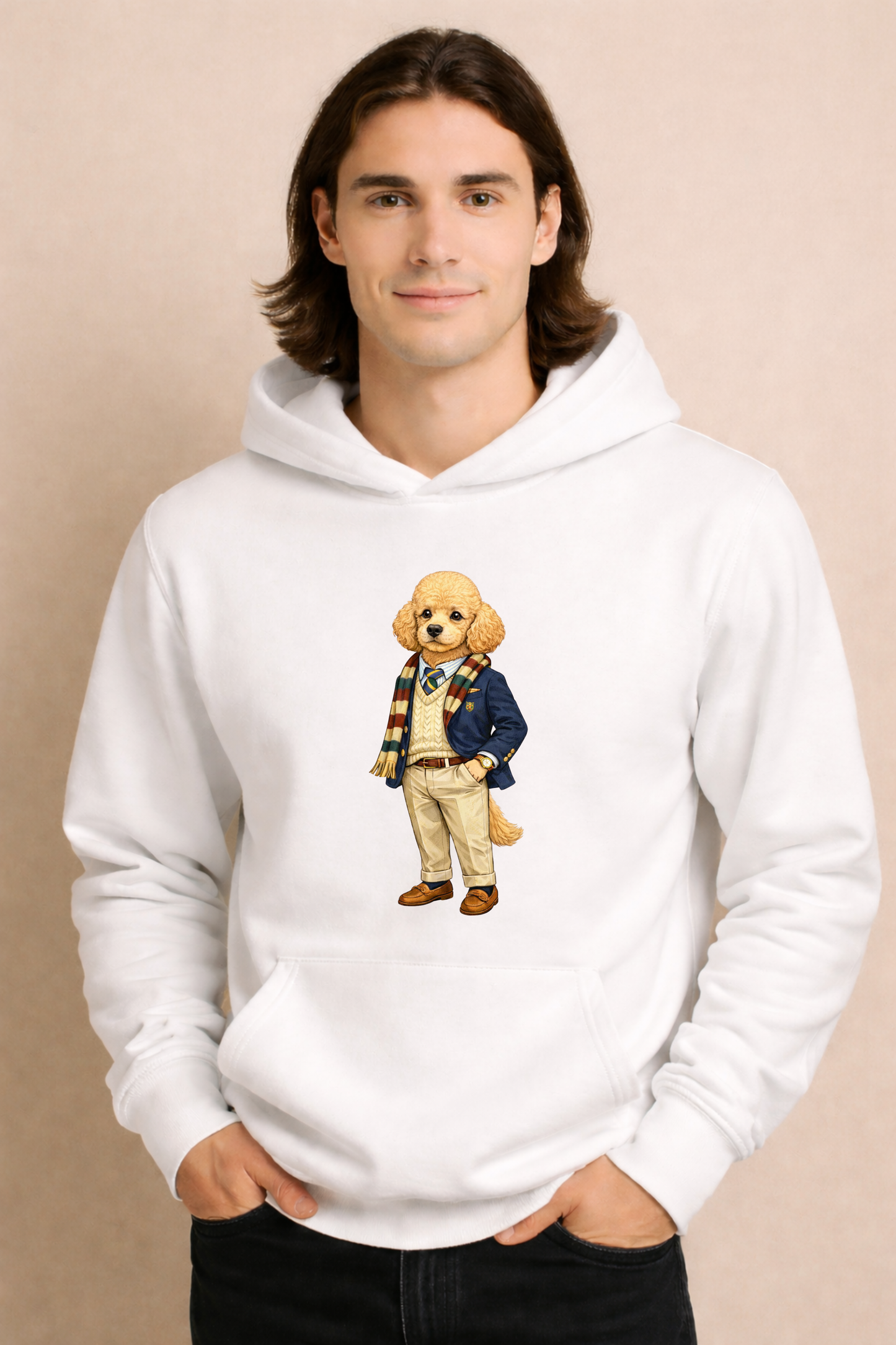 Preppy Golden Poodle Men’s Hoodie
