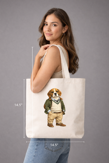 Preppy Beagle Tote Bag