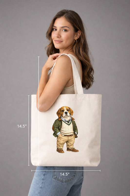 Preppy Beagle Tote Bag