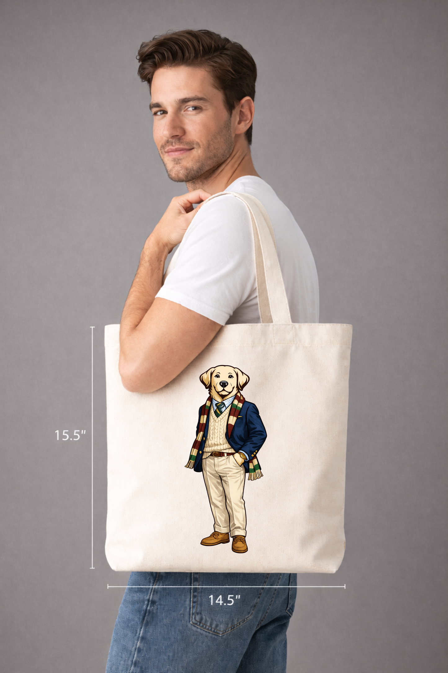 Preppy Labrador Retriever Tote Bag