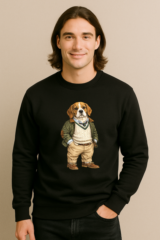 Preppy Beagle Men’s Crewneck Sweater