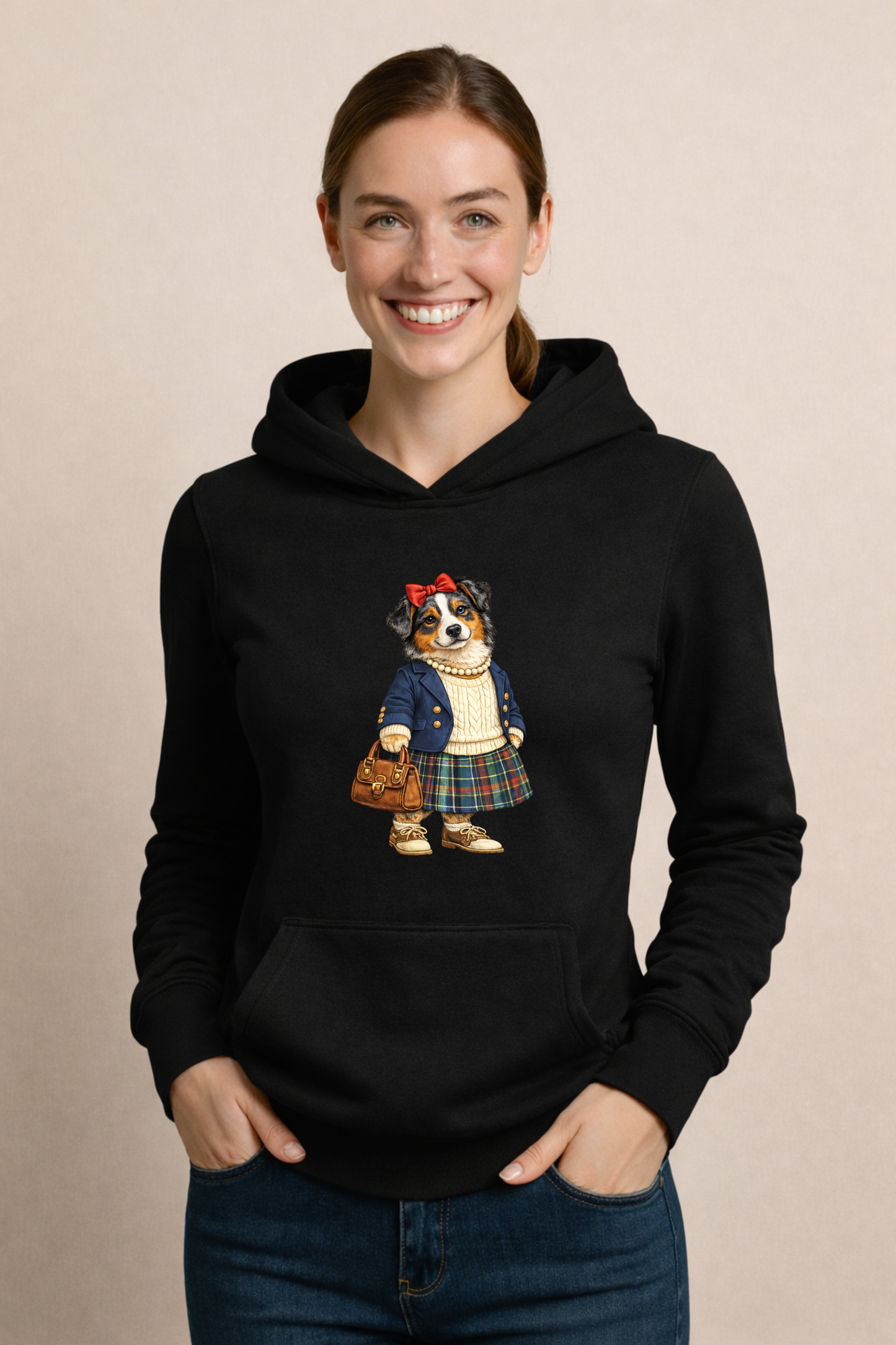 Preppy Australian Shepherd Women’s Hoodie