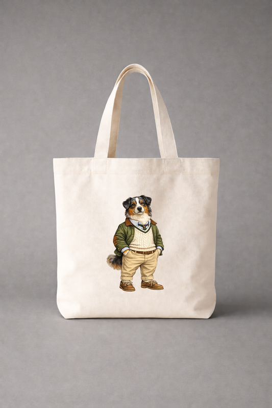 Preppy Australian Shepherd Tote Bag
