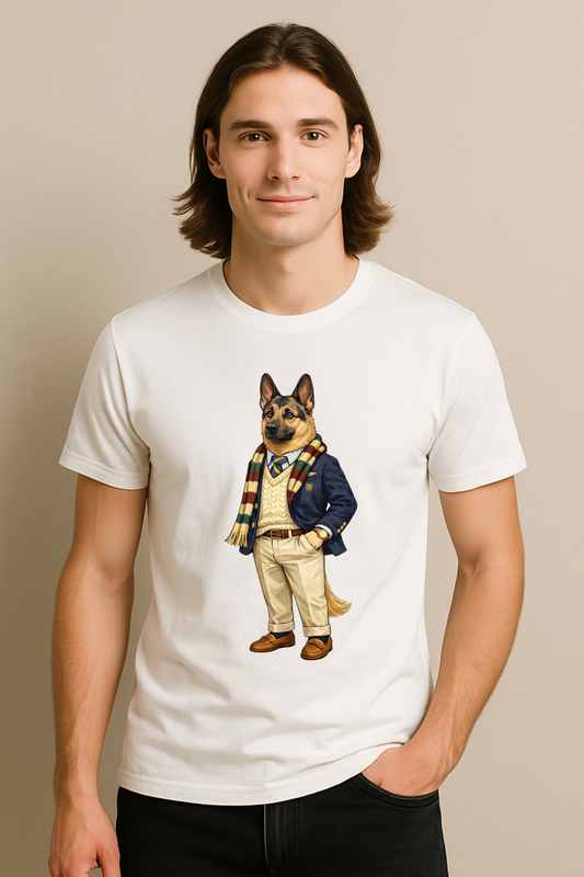 Preppy German Shepherd Men’s Tee Shirt